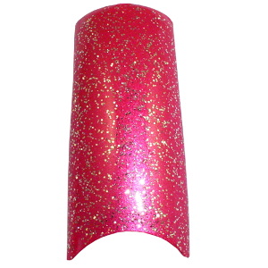 Hot Pink Glitter French Tips Tray 100 Product Photo
